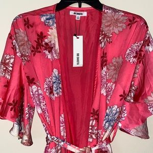 BB Dakota revolve pink floral mini wrap dress
